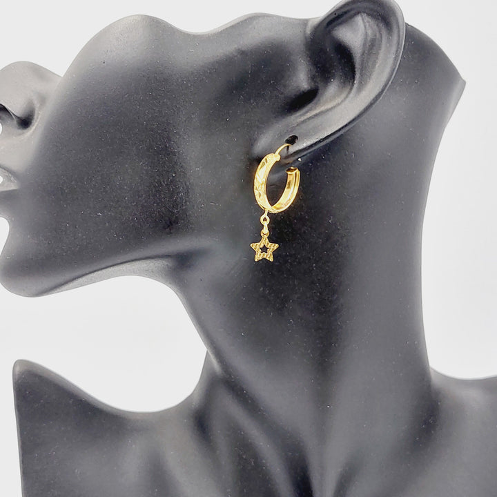 21K Gold Dandash Hoop Earrings by Saeed Jewelry - Image 2