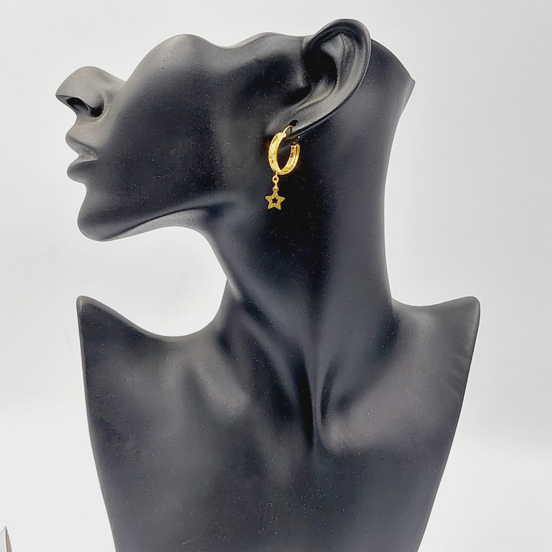 21K Gold Dandash Hoop Earrings by Saeed Jewelry - Image 4