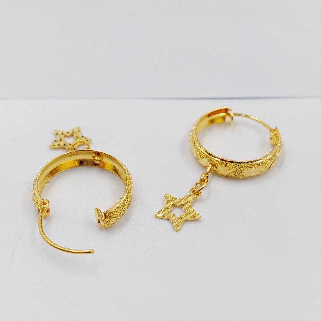 21K Gold Dandash Hoop Earrings by Saeed Jewelry - Image 5