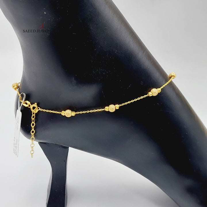 21K Gold Deluxe Balls Anklet by Saeed Jewelry - Image 6