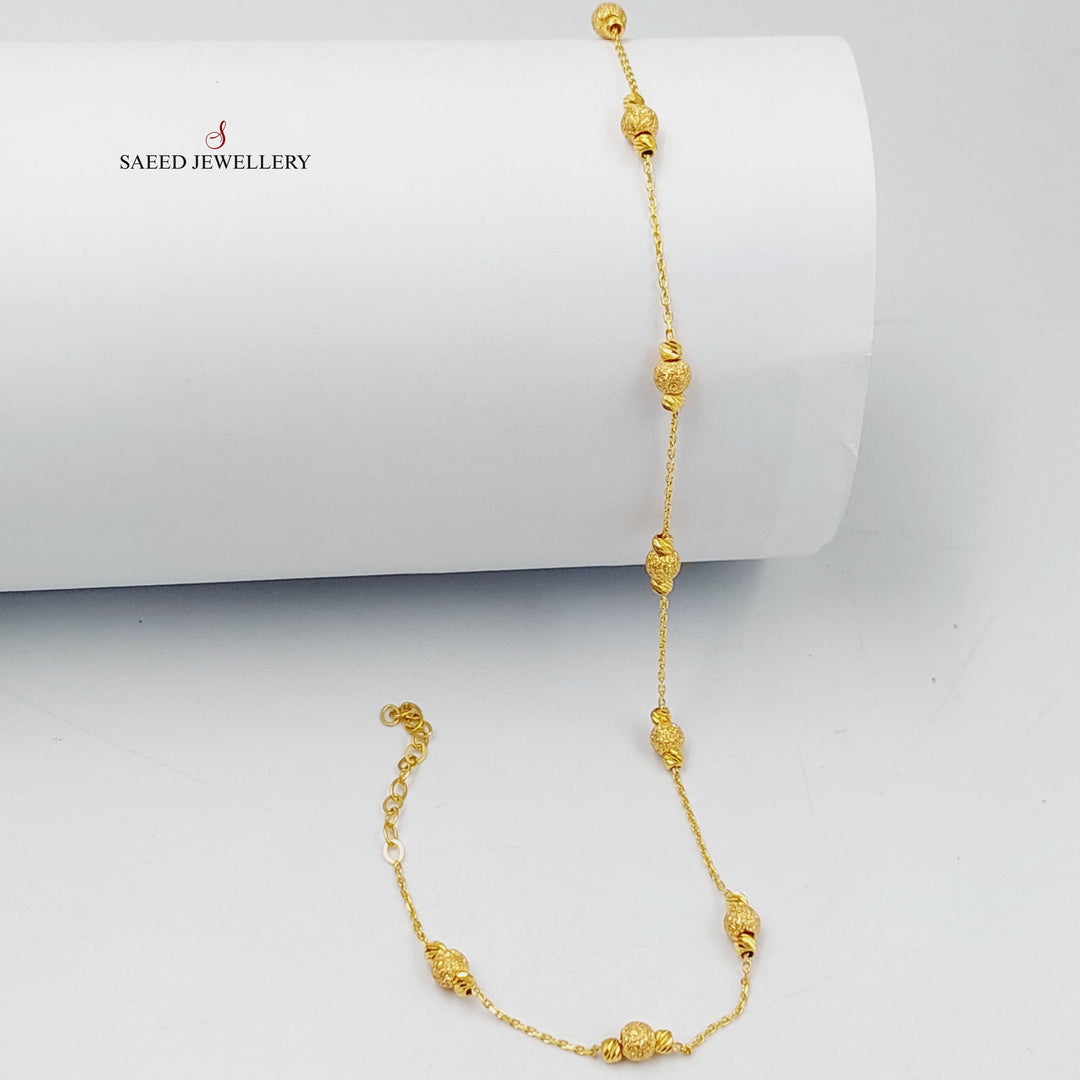 Deluxe Balls Anklet  Made Of 21K Yellow Gold by Saeed Jewelry-29010
