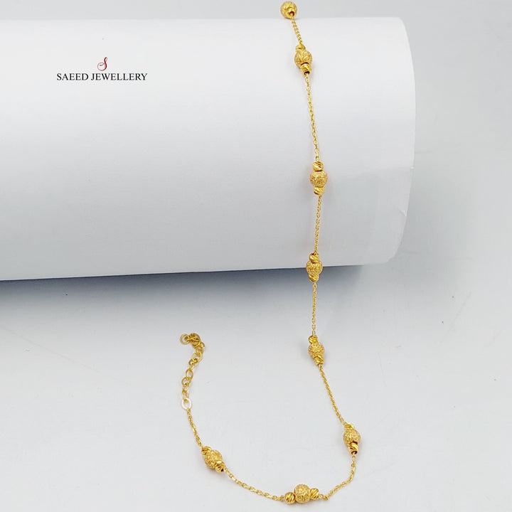Deluxe Balls Anklet  Made Of 21K Yellow Gold by Saeed Jewelry-29010