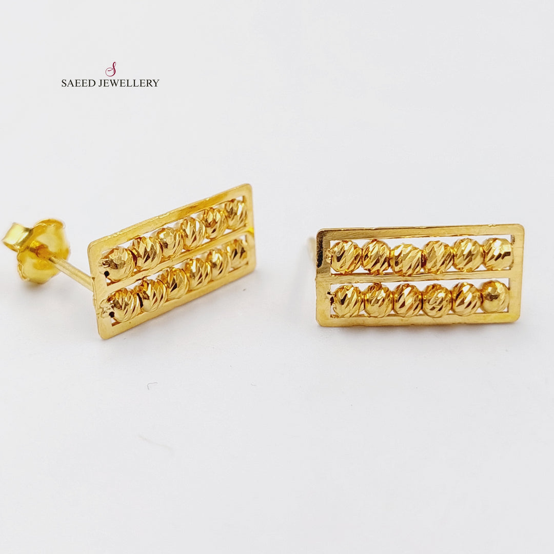21K Gold Deluxe Balls Earrings by Saeed Jewelry - Image 1
