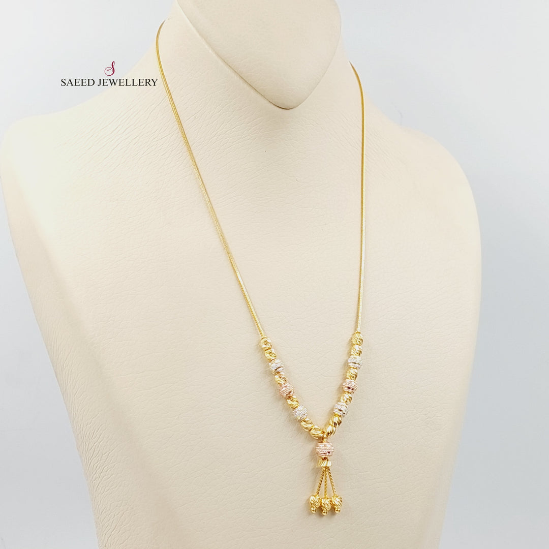 21K Gold Deluxe Balls Necklace by Saeed Jewelry - Image 3