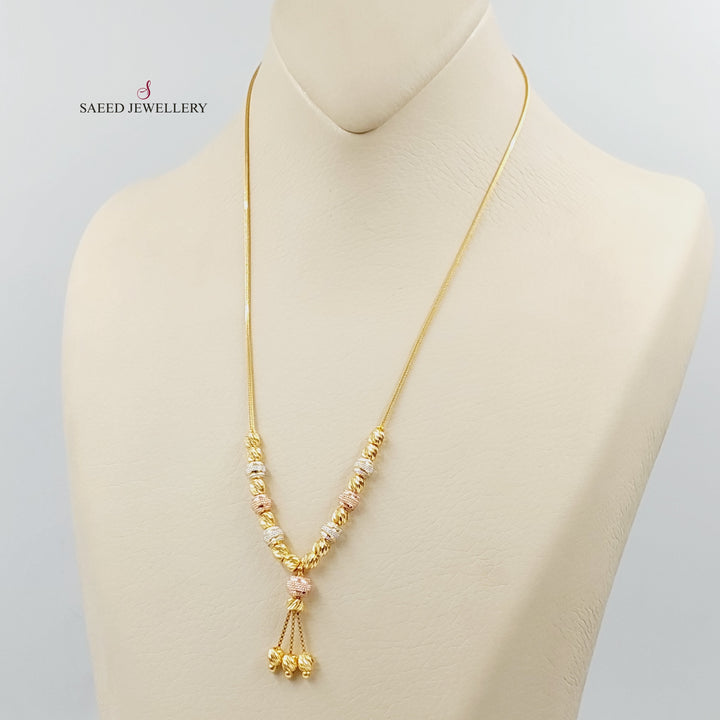 21K Gold Deluxe Balls Necklace by Saeed Jewelry - Image 4