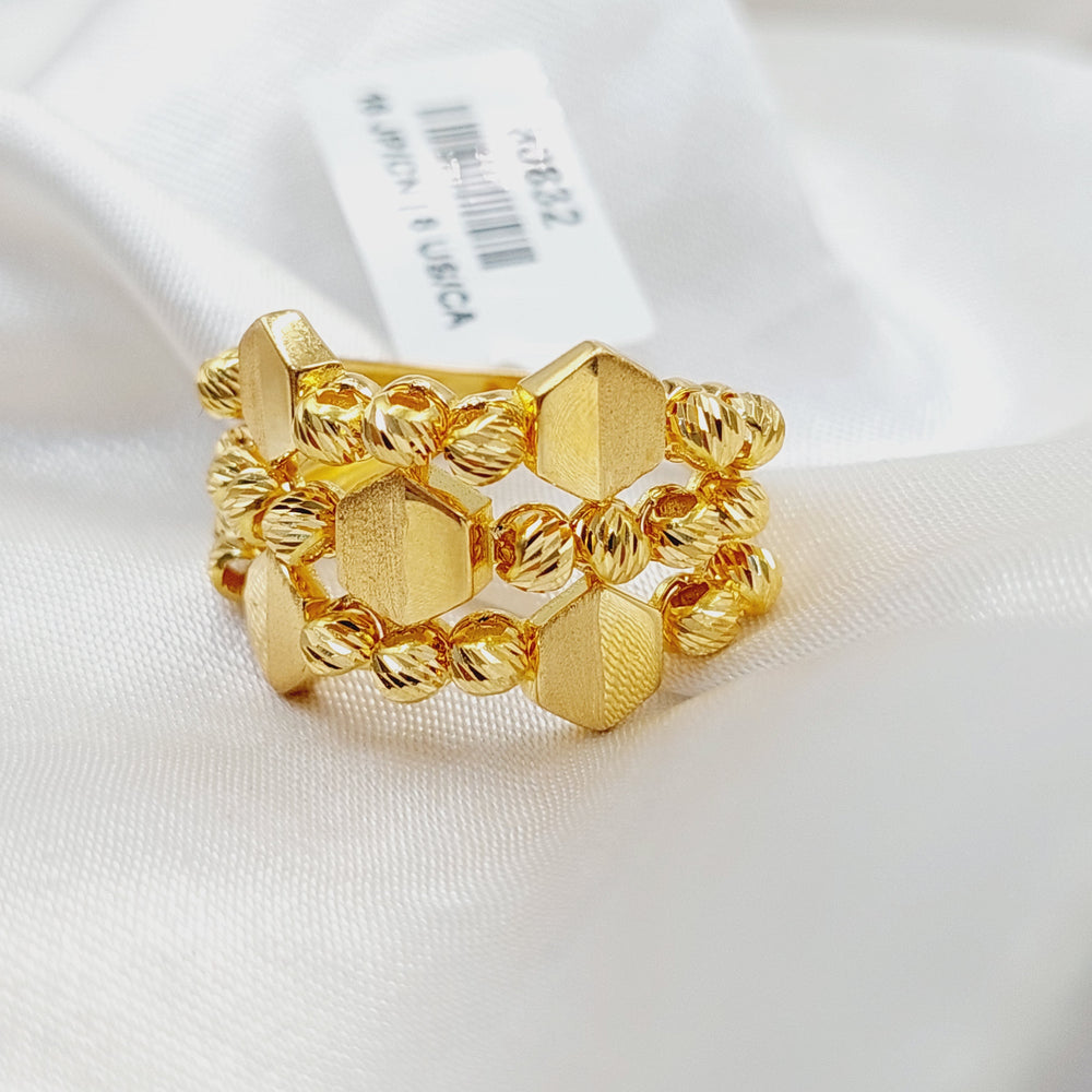 21K Gold Deluxe Balls Ring by Saeed Jewelry - Image 2