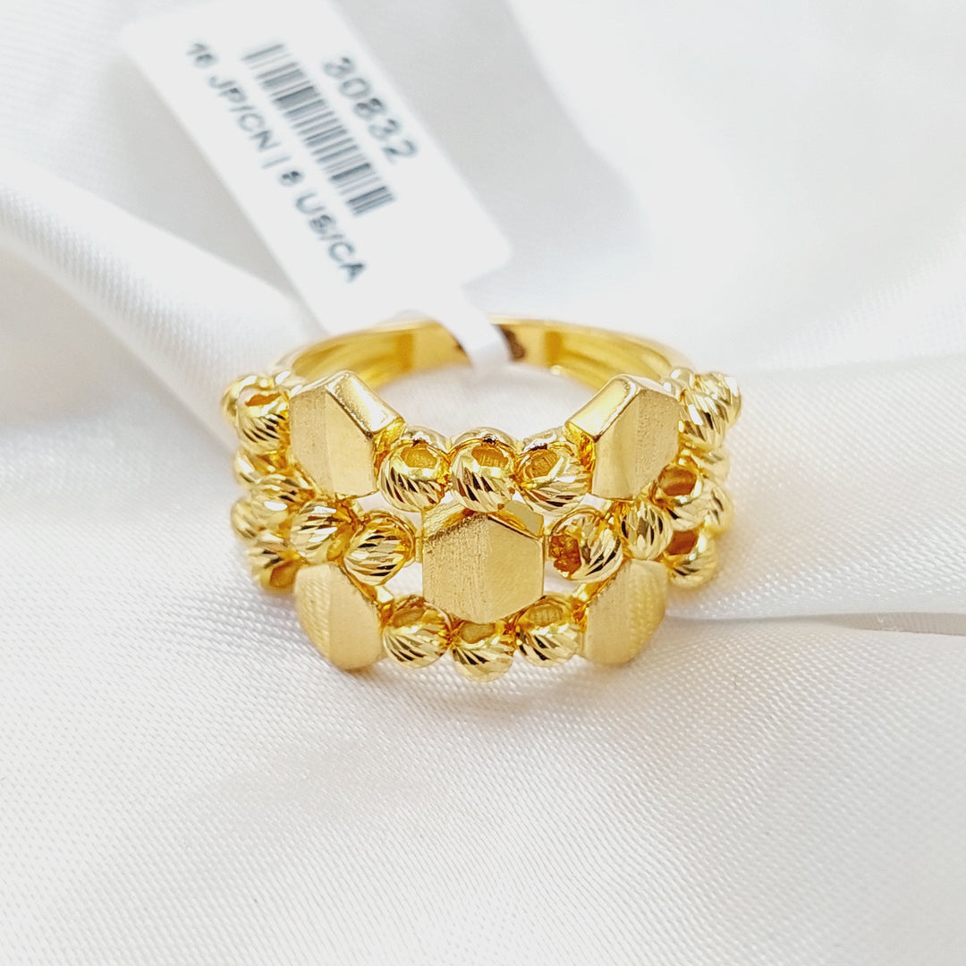 21K Gold Deluxe Balls Ring by Saeed Jewelry - Image 3