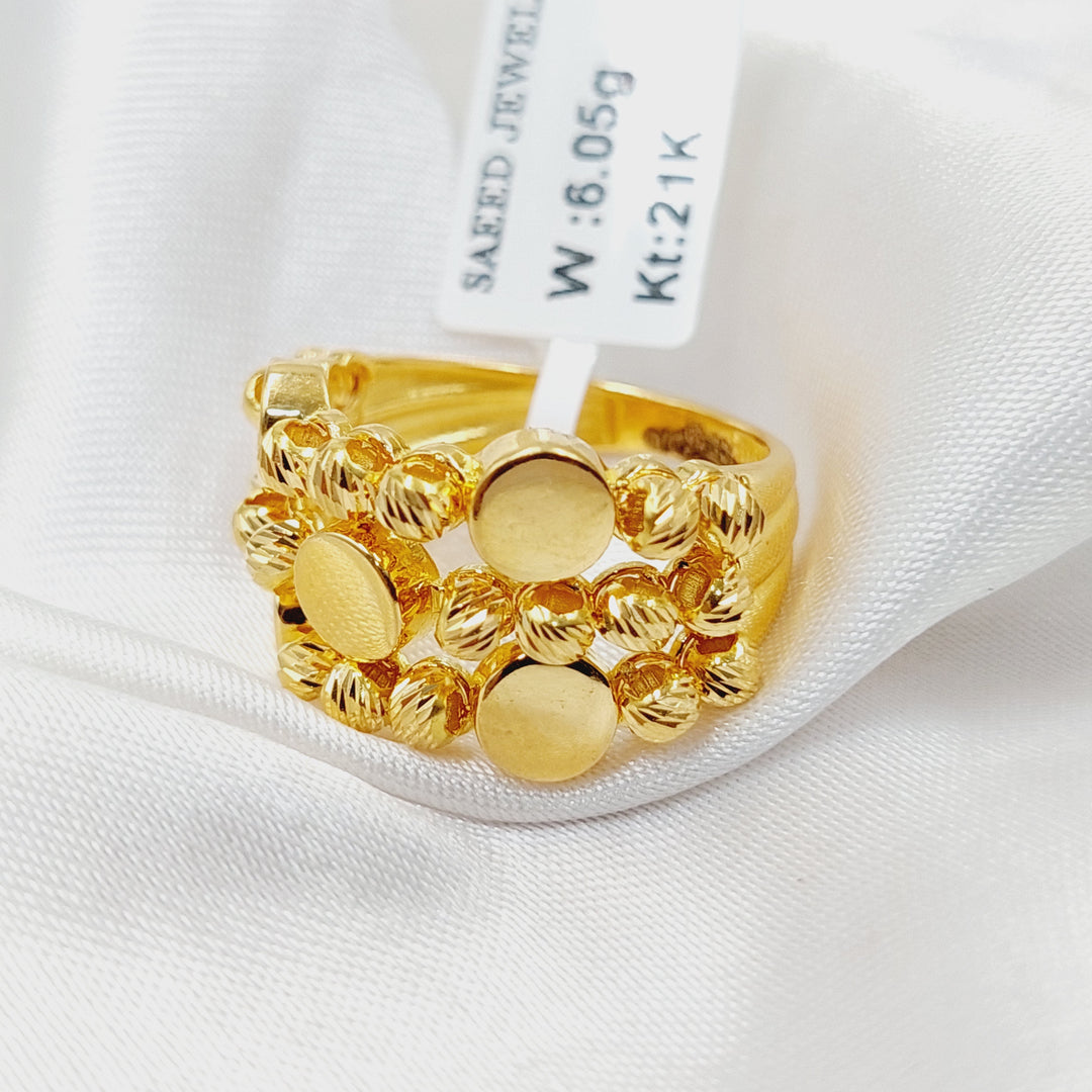 21K Gold Deluxe Balls Ring by Saeed Jewelry - Image 3
