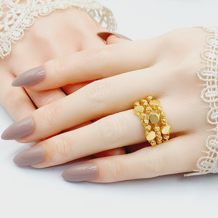 21K Gold Deluxe Balls Ring by Saeed Jewelry - Image 5