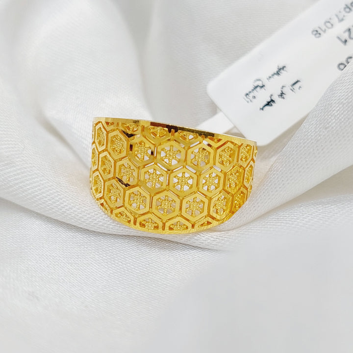 21K Gold Deluxe Beehive Ring by Saeed Jewelry - Image 3