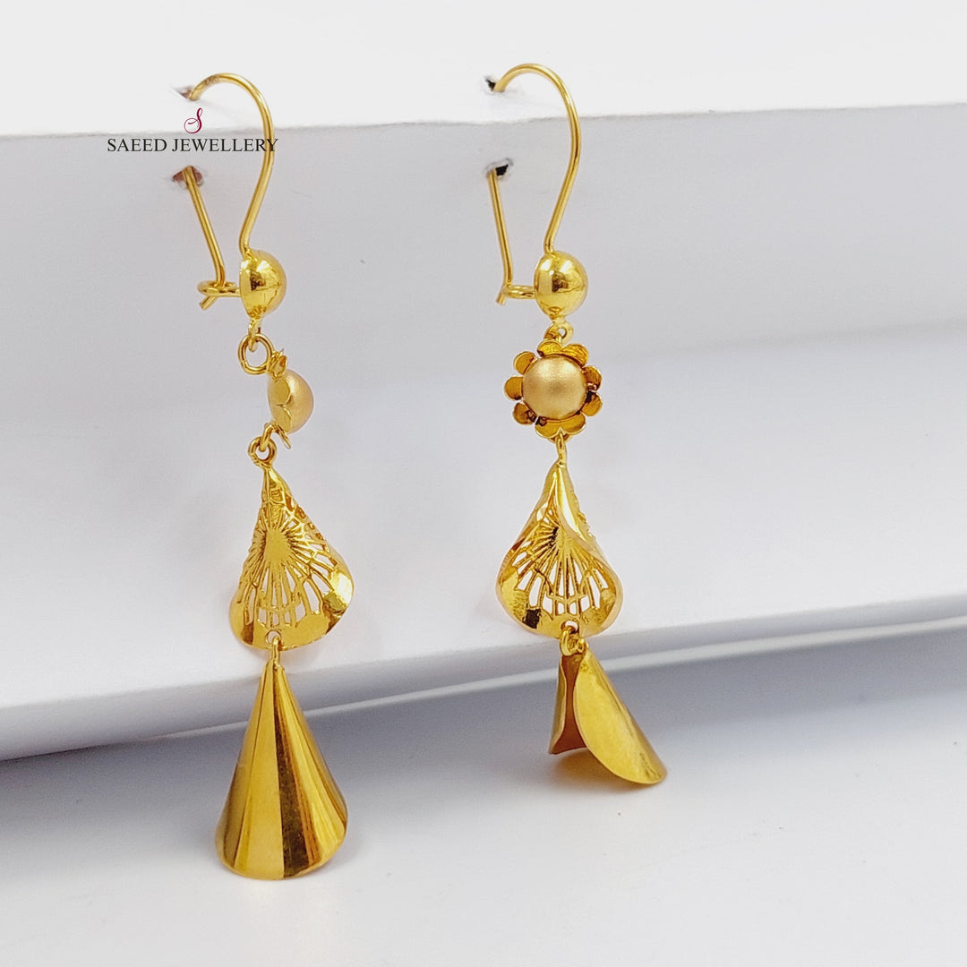 21K Gold Deluxe Bell Earrings by Saeed Jewelry - Image 1