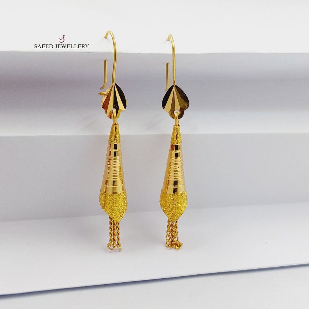21K Gold Deluxe Bell Earrings by Saeed Jewelry - Image 4