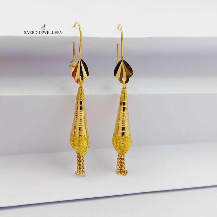 21K Gold Deluxe Bell Earrings by Saeed Jewelry - Image 4
