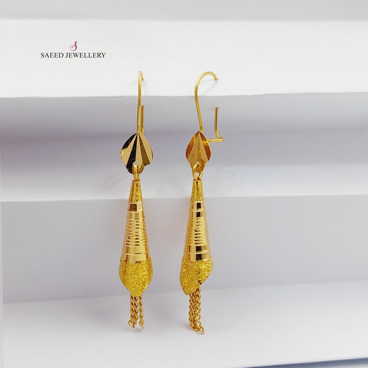 21K Gold Deluxe Bell Earrings by Saeed Jewelry - Image 5