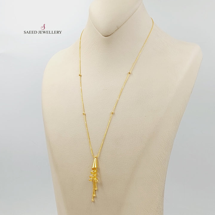 21K Gold Deluxe Bell Necklace by Saeed Jewelry - Image 5