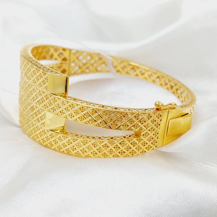 21K Gold Deluxe Belt Bangle Bracelet by Saeed Jewelry - Image 4