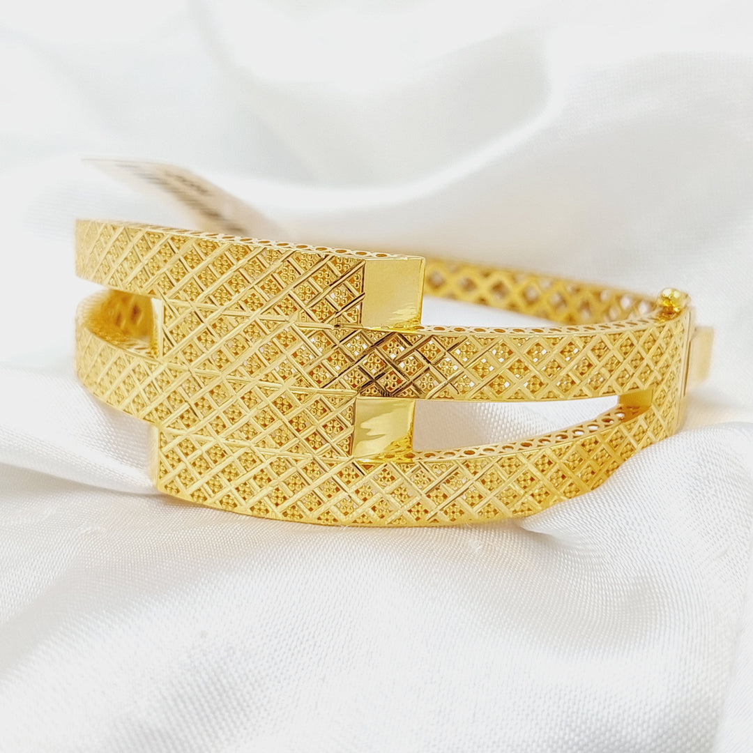 21K Gold Deluxe Belt Bangle Bracelet by Saeed Jewelry - Image 5