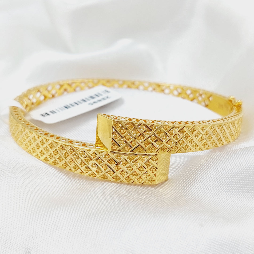 21K Gold Deluxe Belt Bangle Bracelet by Saeed Jewelry - Image 4