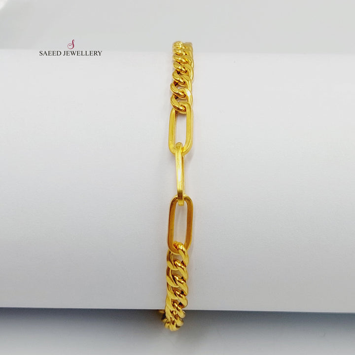 21K Gold Deluxe Cuban Links Bracelet by Saeed Jewelry - Image 3