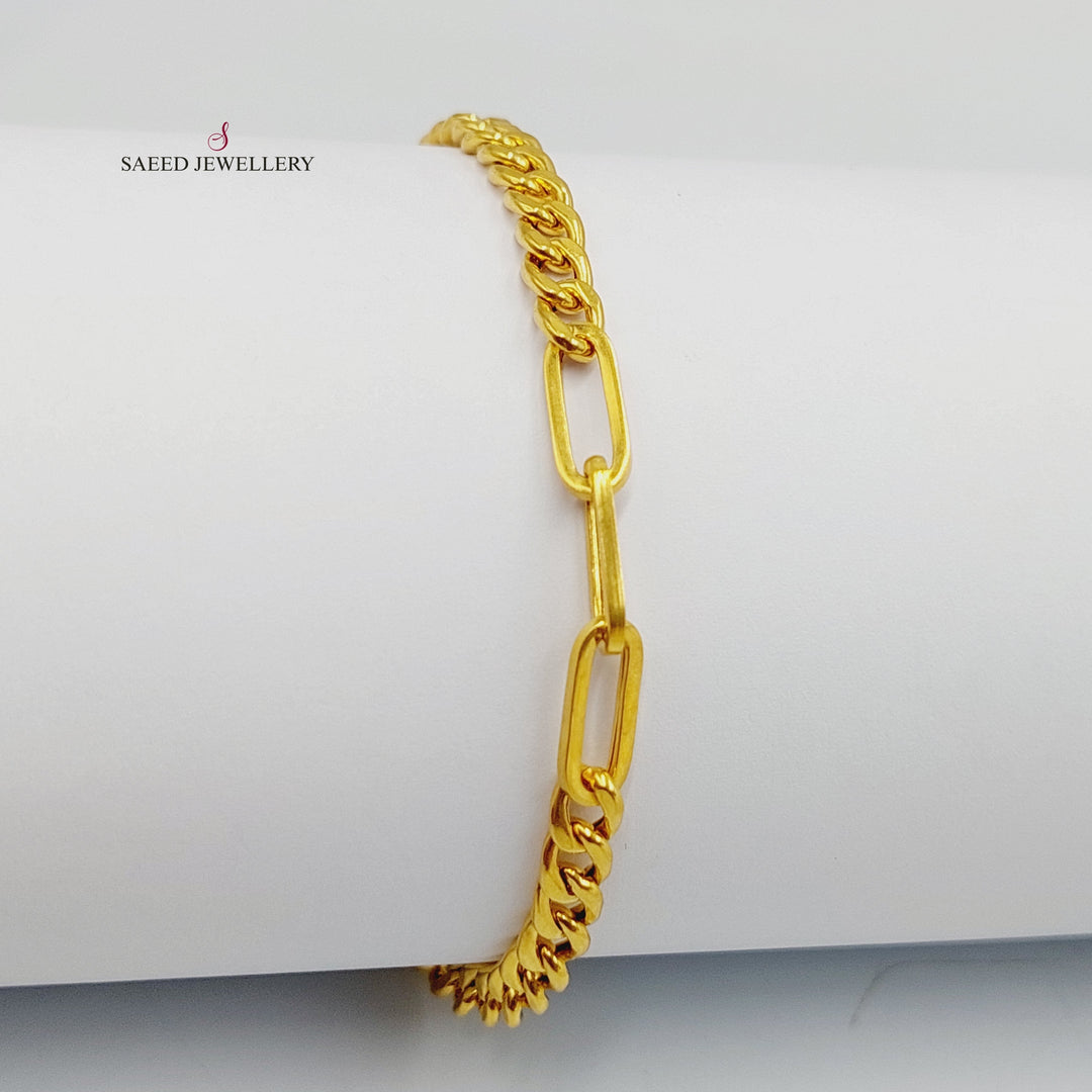 21K Gold Deluxe Cuban Links Bracelet by Saeed Jewelry - Image 7