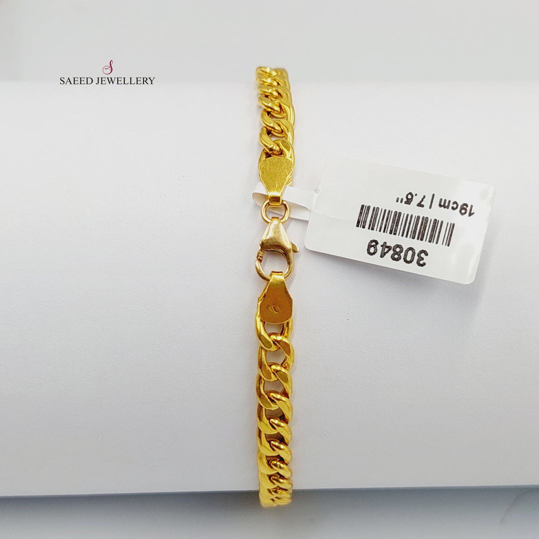 21K Gold Deluxe Cuban Links Bracelet by Saeed Jewelry - Image 8