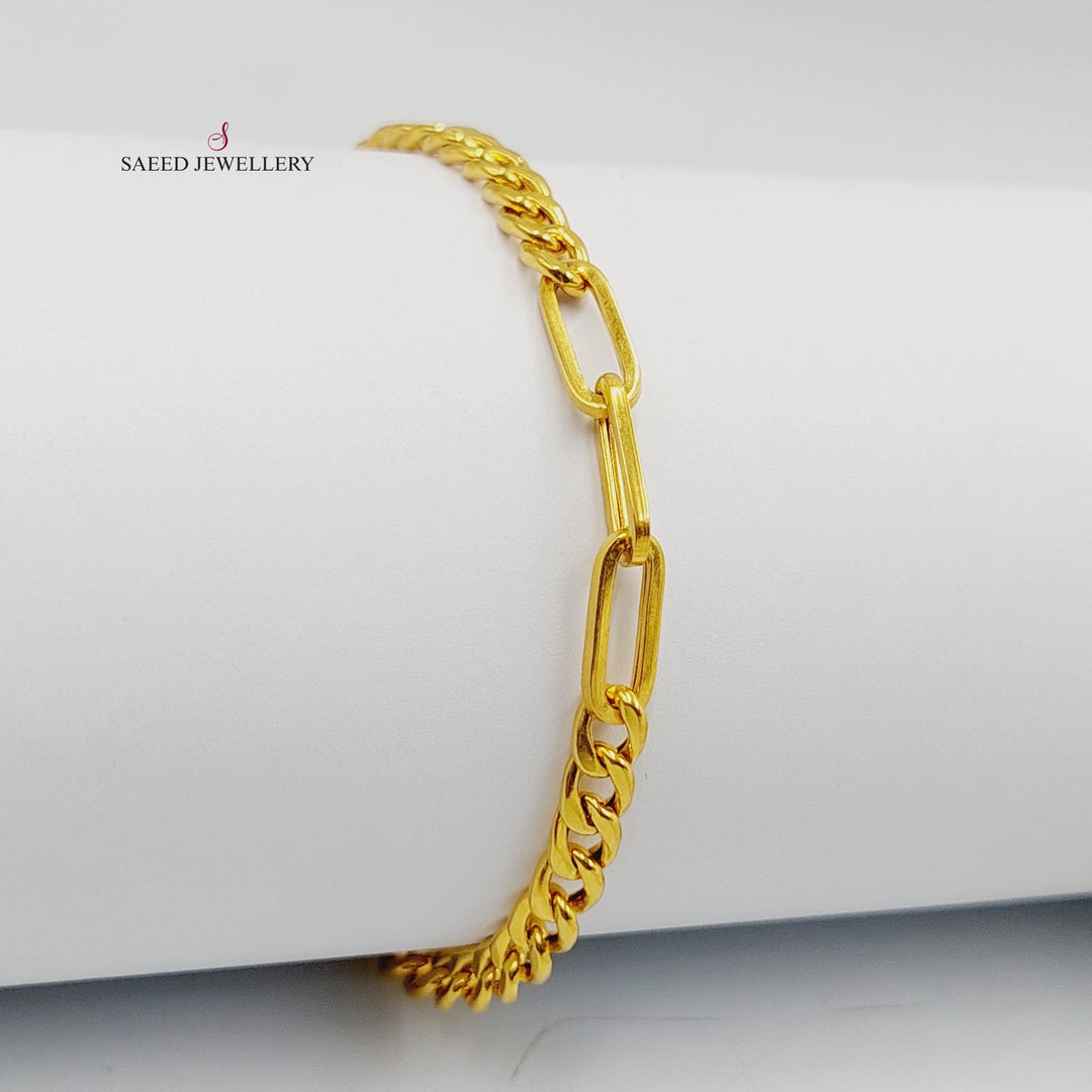 Deluxe Cuban Links Bracelet  Made of 21K Yellow Gold by Saeed Jewelry-30849