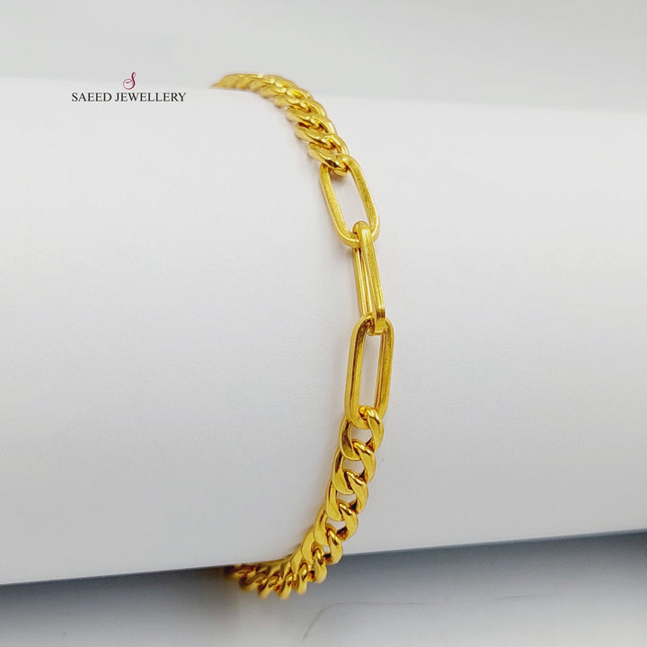 21K Gold Deluxe Cuban Links Bracelet by Saeed Jewelry - Image 1