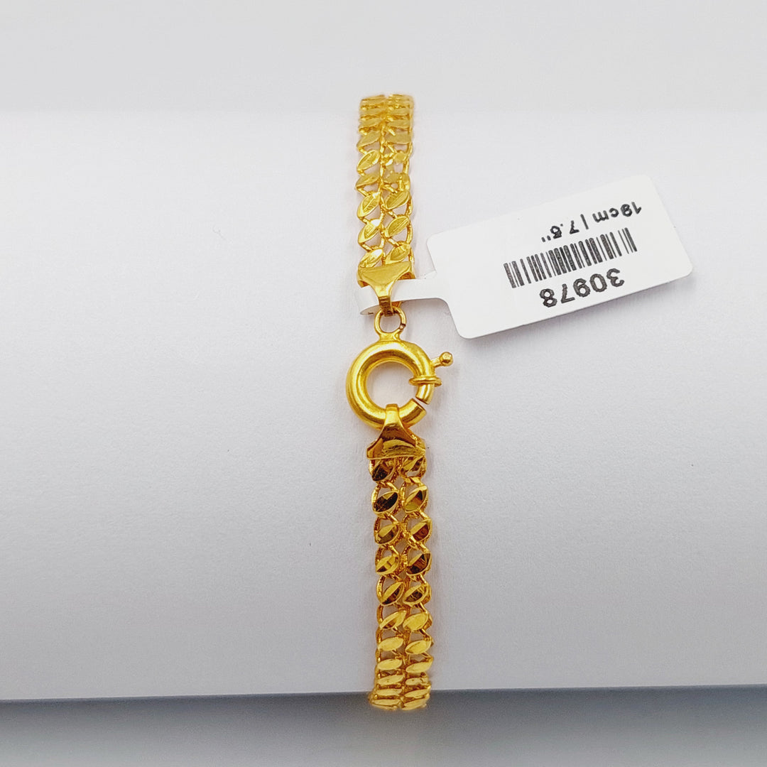 21K Gold Deluxe Cuban Links Bracelet by Saeed Jewelry - Image 3