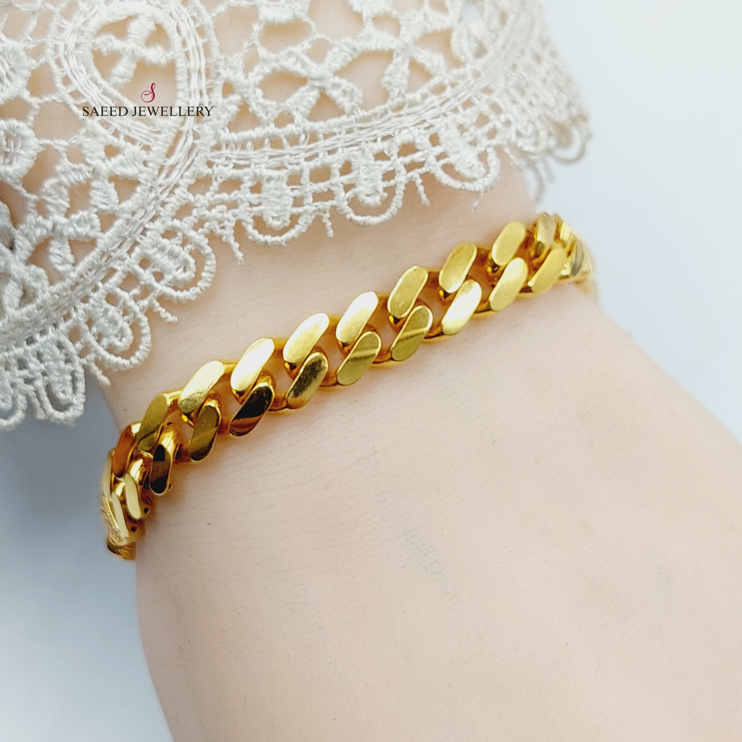 21K Gold Deluxe Cuban Links Bracelet by Saeed Jewelry - Image 5
