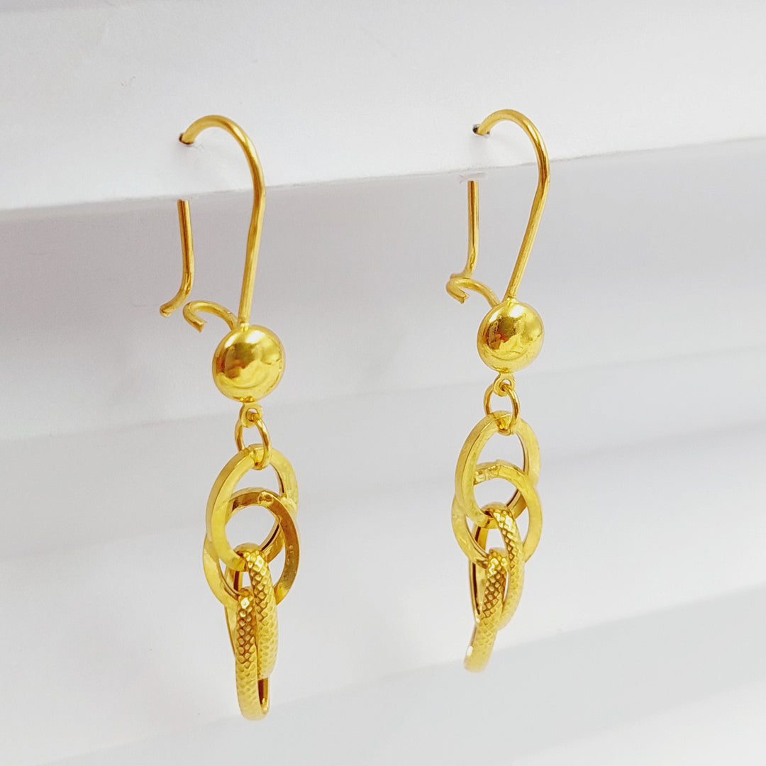 21K Gold Deluxe Cuban Links Earrings by Saeed Jewelry - Image 3