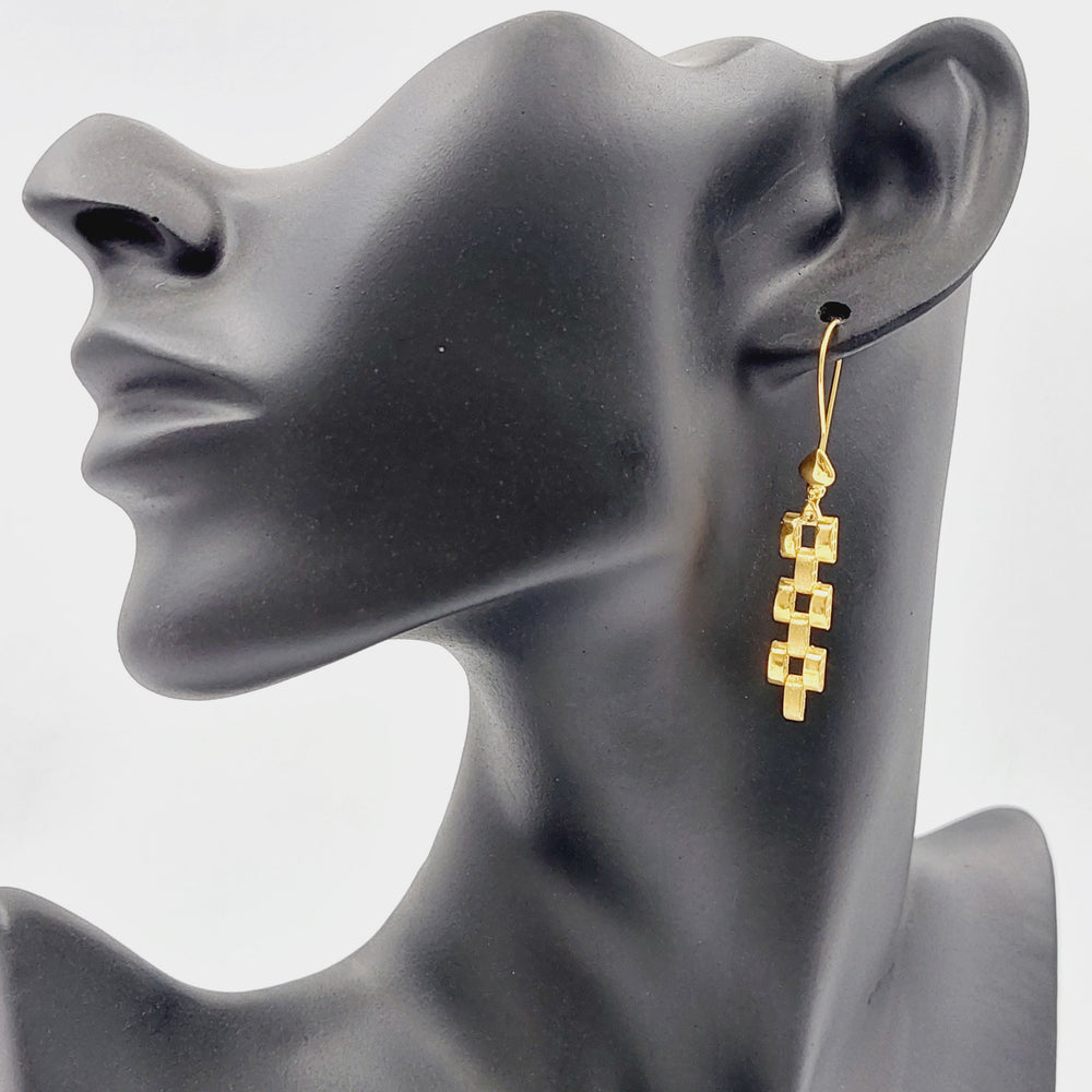 Deluxe Cuban Links Earrings  Made Of 21K Yellow Gold by Saeed Jewelry-30160
