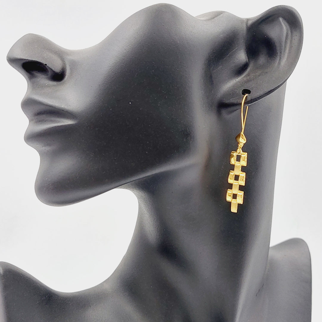 Deluxe Cuban Links Earrings  Made Of 21K Yellow Gold by Saeed Jewelry-30160