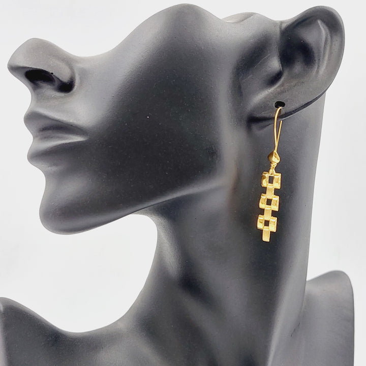 21K Gold Deluxe Cuban Links Earrings by Saeed Jewelry - Image 2