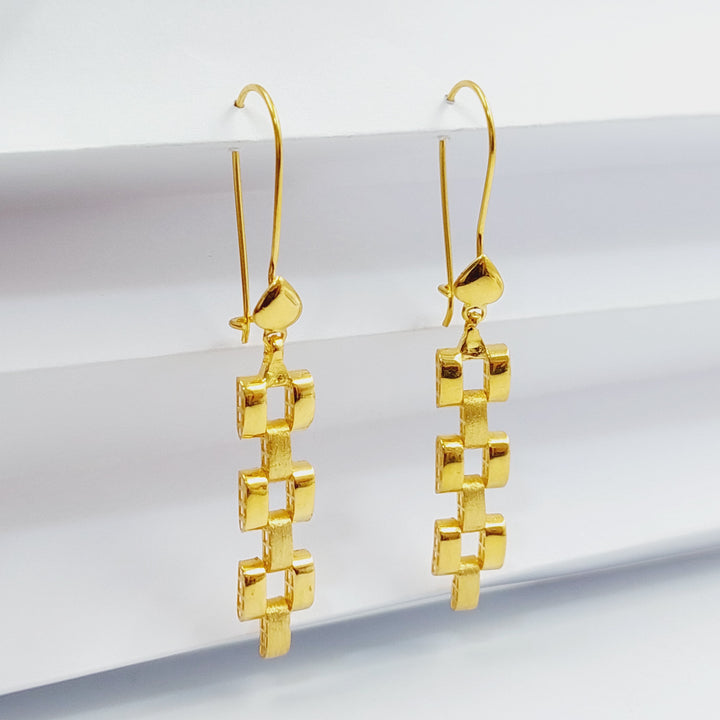 Deluxe Cuban Links Earrings  Made Of 21K Yellow Gold by Saeed Jewelry-30160
