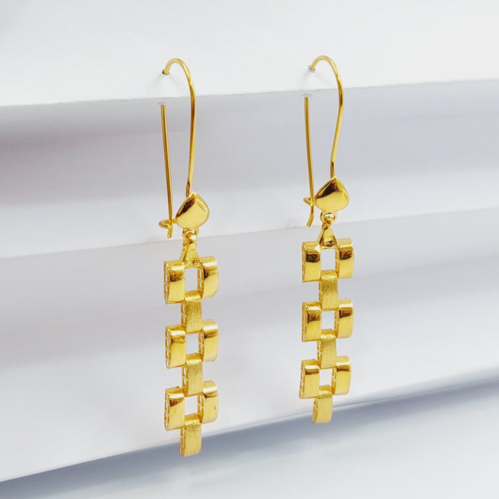 21K Gold Deluxe Cuban Links Earrings by Saeed Jewelry - Image 1