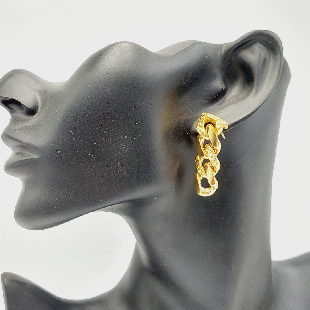 21K Gold Deluxe Cuban Links Earrings by Saeed Jewelry - Image 4