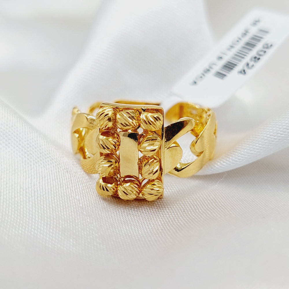 21K Gold Deluxe Cuban Links Ring by Saeed Jewelry - Image 2