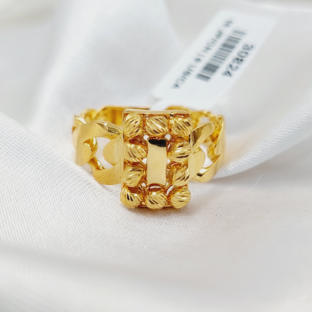 21K Gold Deluxe Cuban Links Ring by Saeed Jewelry - Image 1