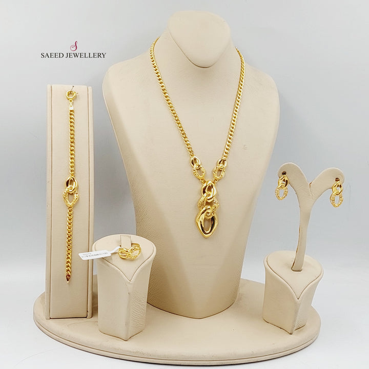 21K Gold Deluxe Cuban Links Set by Saeed Jewelry - Image 3