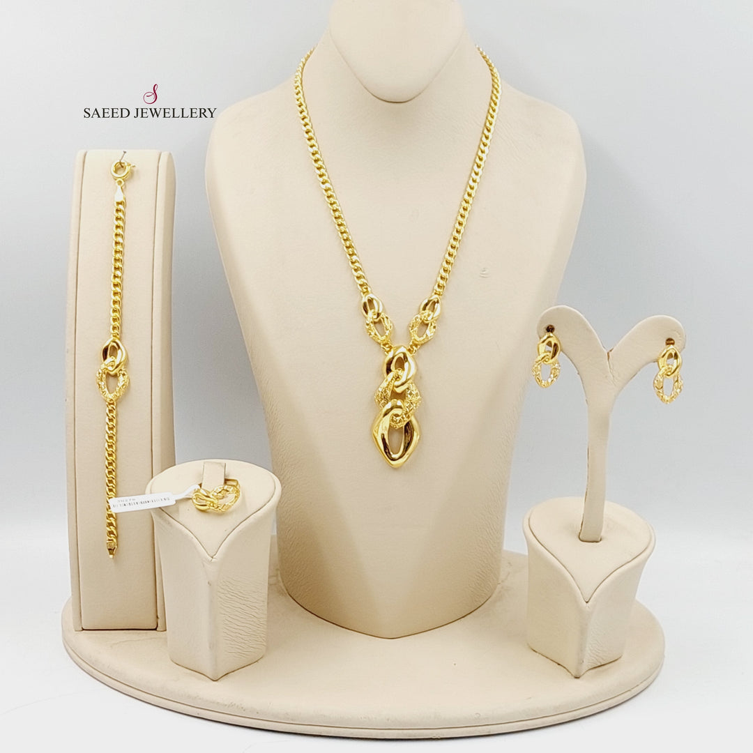 21K Gold Deluxe Cuban Links Set by Saeed Jewelry - Image 1