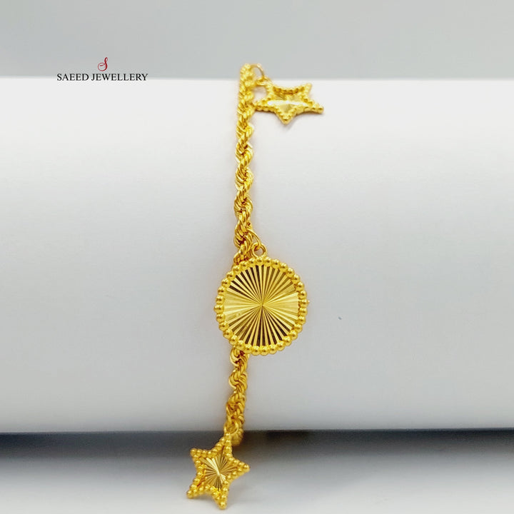 21K Gold Deluxe Dandash Bracelet by Saeed Jewelry - Image 1