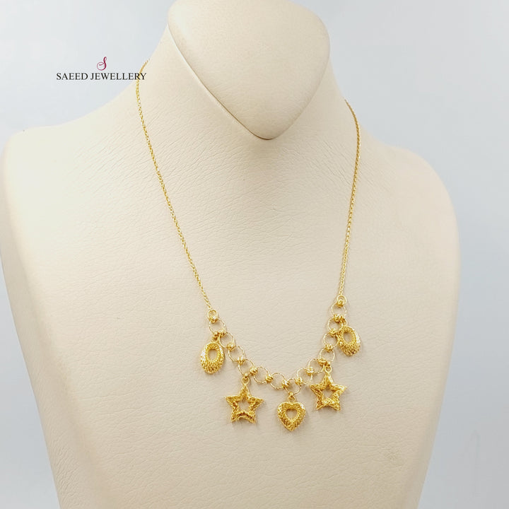 21K Gold Deluxe Dandash Necklace by Saeed Jewelry - Image 3