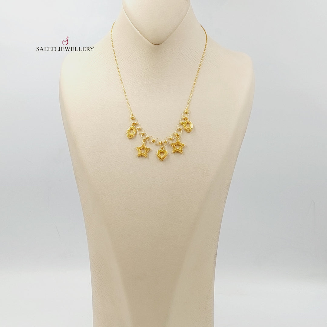 21K Gold Deluxe Dandash Necklace by Saeed Jewelry - Image 4