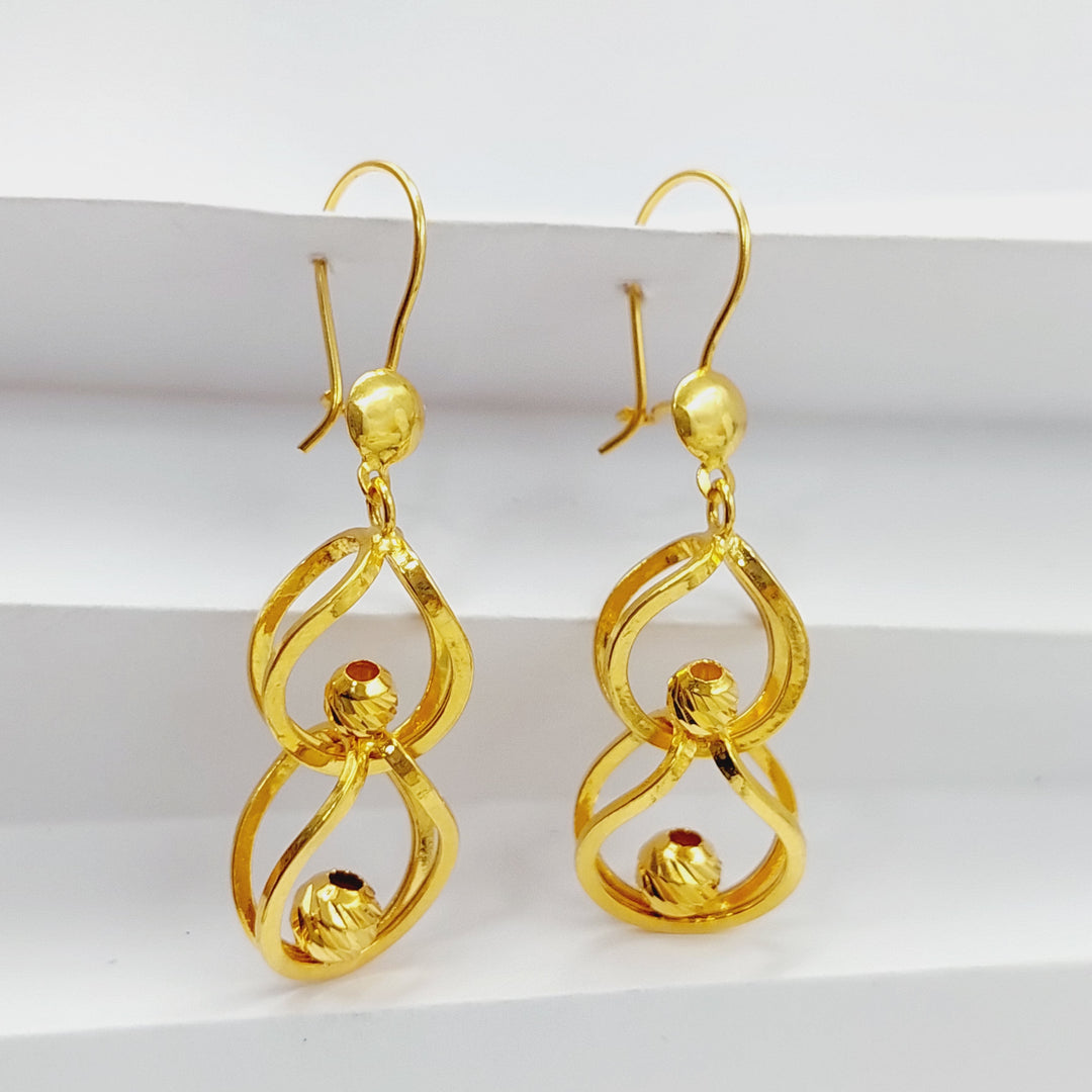 Deluxe Earrings Made Of 21K Yellow Gold by Saeed Jewelry-27800