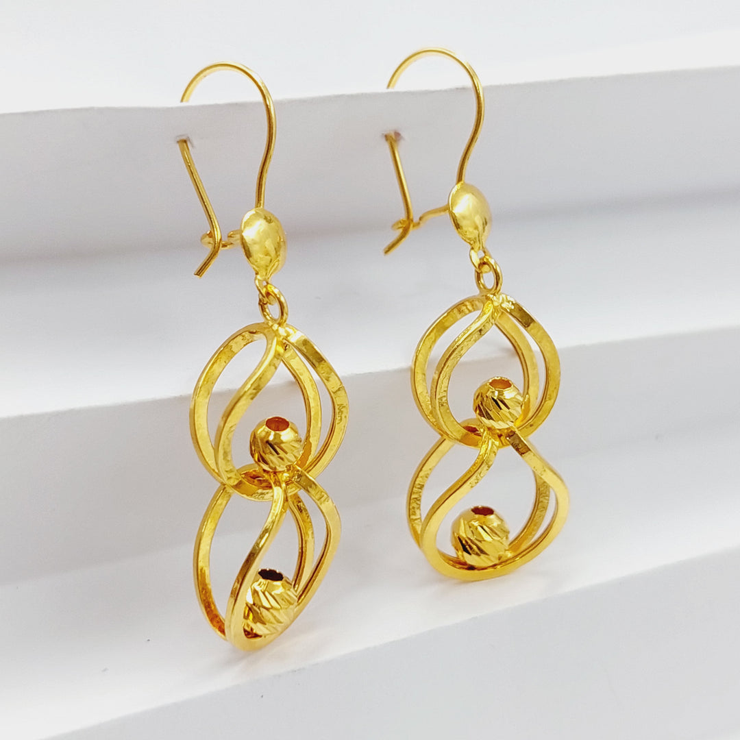 Deluxe Earrings Made Of 21K Yellow Gold by Saeed Jewelry-27800