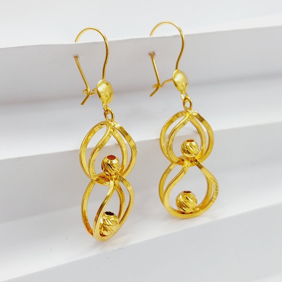 Deluxe Earrings Made Of 21K Yellow Gold by Saeed Jewelry-27800