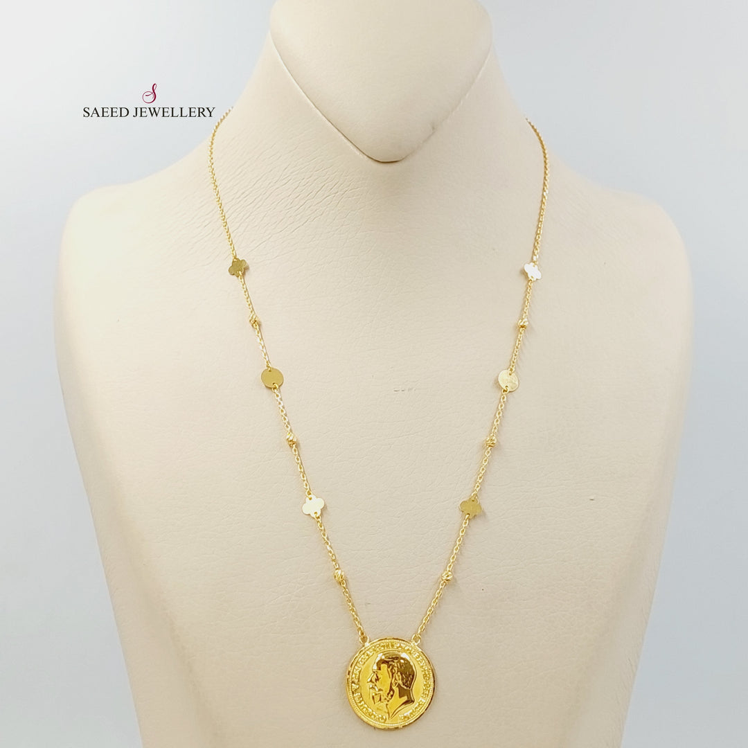 Deluxe English Lira Necklace  Made Of 21K Yellow Gold by Saeed Jewelry-29772