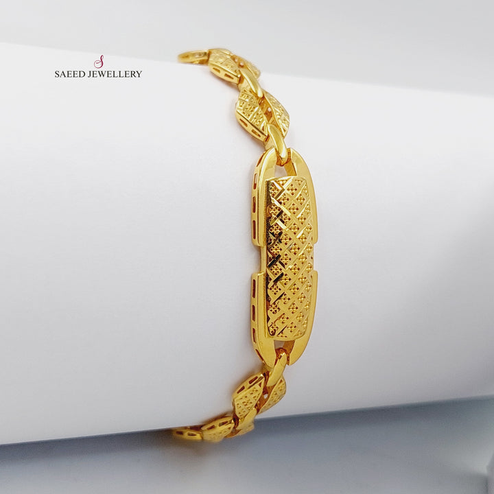 Deluxe Engraved Bracelet  Made Of 21K Yellow Gold by Saeed Jewelry-30298