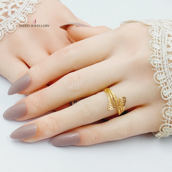 21K Gold Deluxe Engraved Ring by Saeed Jewelry - Image 6