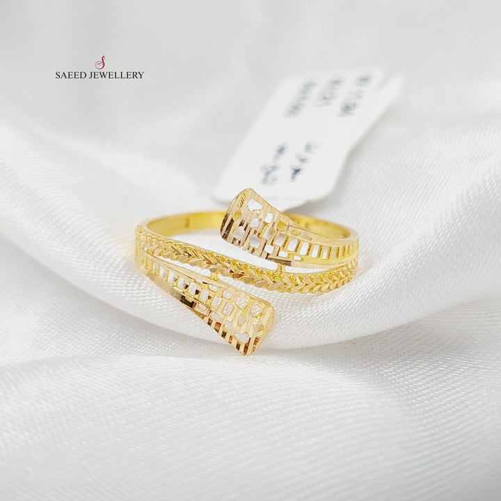 21K Gold Deluxe Engraved Ring by Saeed Jewelry - Image 1